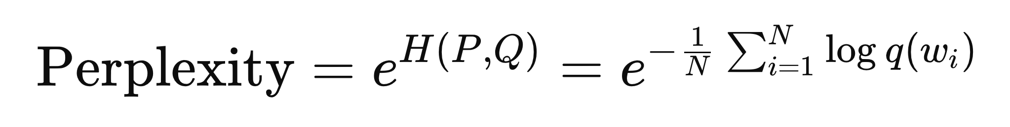 Mathematical equation for perplexity